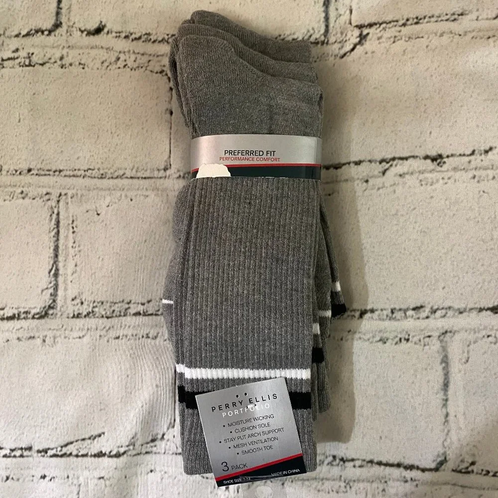 Perry Ellis Cotton blend 3 Pack Socks